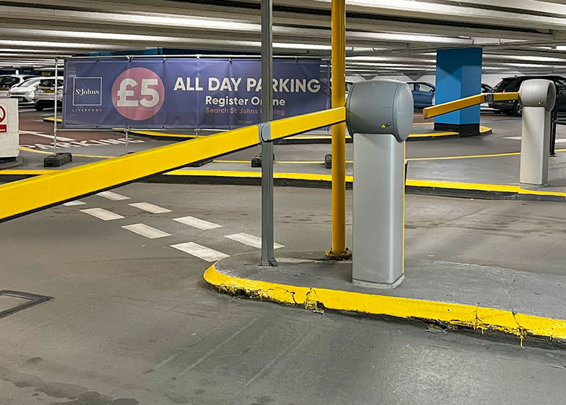 St. Johns Shopping Center, Liverpool SKIDATA and Apex Parking revitalized the existing parking solution for revenue growth.